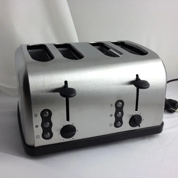 4slices Toaster Stainless Steel Automatic Toaster Electric Oven Toaster Breakfast Machine Baking Heating Bread Machine