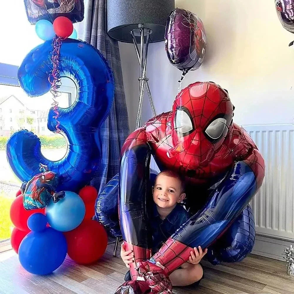 Big 3D Spiderman Balloons For Birthday Iron Man Foil Balloon Hulk Boy Baby Shower Party Decor Superhero Children Tnflatable Toy