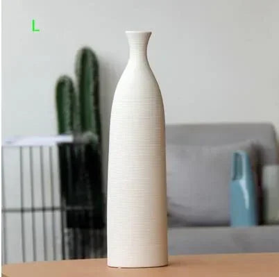 Simple Modern Black White Ceramic Vase Accessories Crafts Home Livingroom Table Figurines Decoration Office Furnishing Ornaments