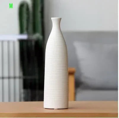 Simple Modern Black White Ceramic Vase Accessories Crafts Home Livingroom Table Figurines Decoration Office Furnishing Ornaments