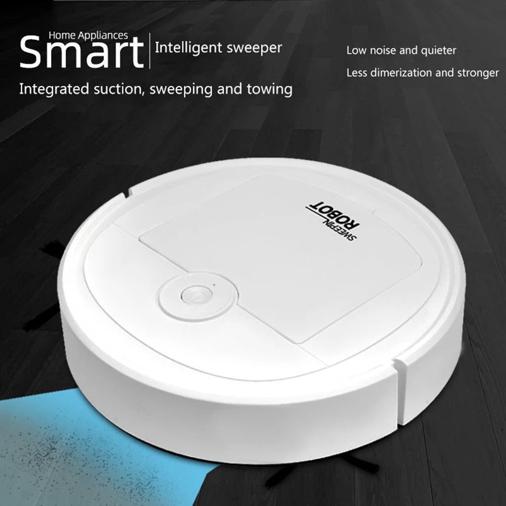 Robotic Vacuum Intelligent Low Noise Floor Sweeper Dust Catcher Carpet Cleaner ,Black