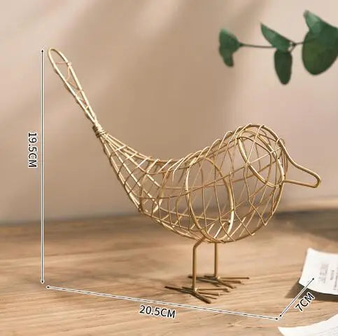 Artificial Metal Wire Iron Bird Model Miniature Figurines Home Decoration Craft Contemporary Wedding Birthday Gift For Friends