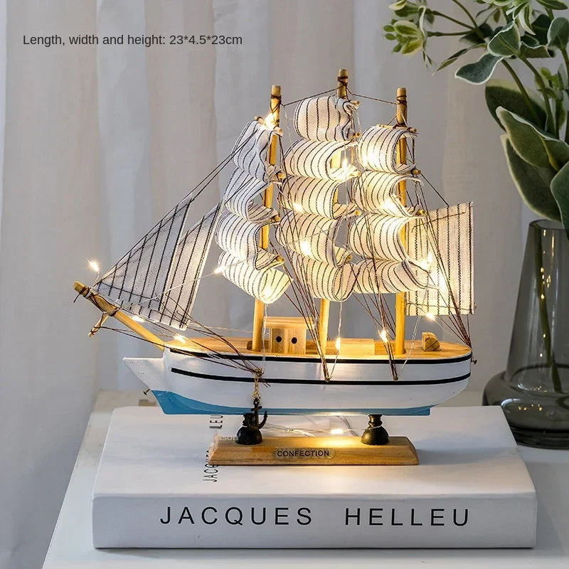 New Wooden Sailboat Model Office Living Room Decoration Crafts Nautical Decoration Creative Model Home Decoration Birthday Gift