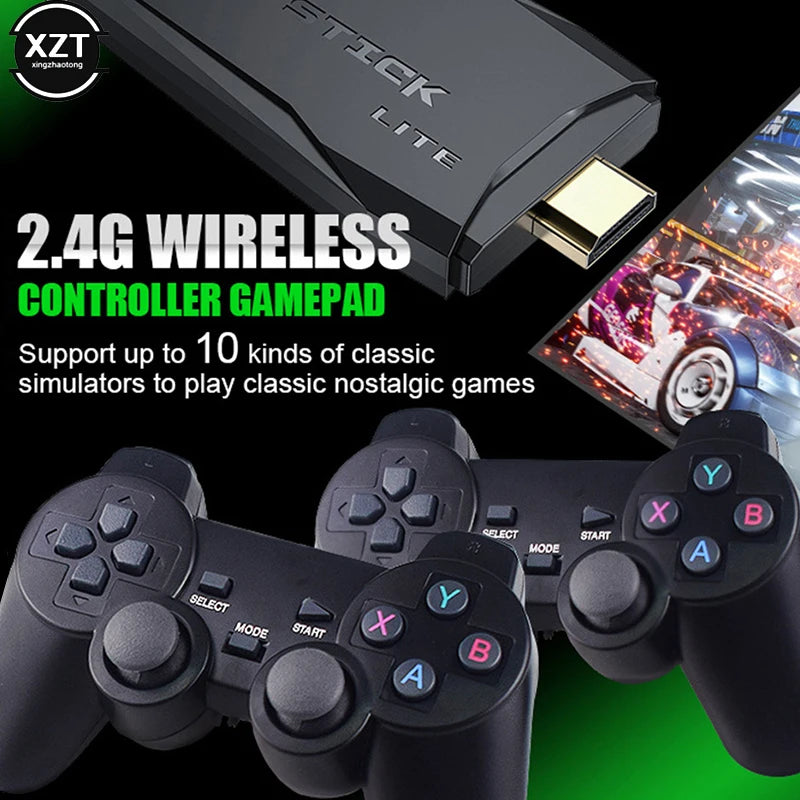 M8 Video Game Console 2.4G Double Wireless Controller Game Stick 4K 10000 games 64GB 32GB Retro games For PS1/GBA boy gift