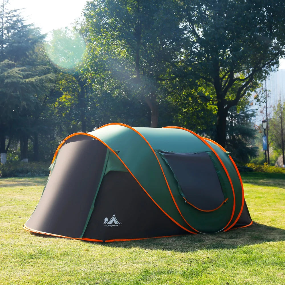 Outdoor 3 4 5 6 8 Person Automatic Pop Up Tent Camping Portable Rainproof Family Awning Beach Pegola Car Self Driving BBQ Tarp