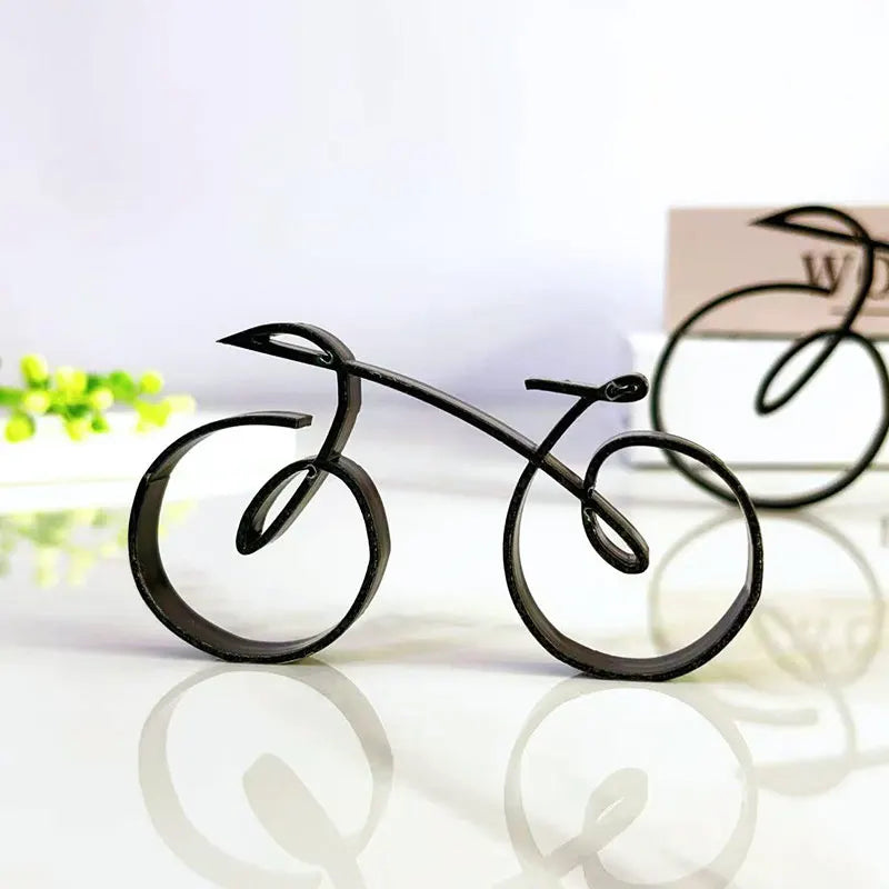 Acrylic plastic Minimalistic Bicycle Sculpture Wire Frame Style Bike Decoration Home Stylish Bicycle Art Durable Bike Wall Decor