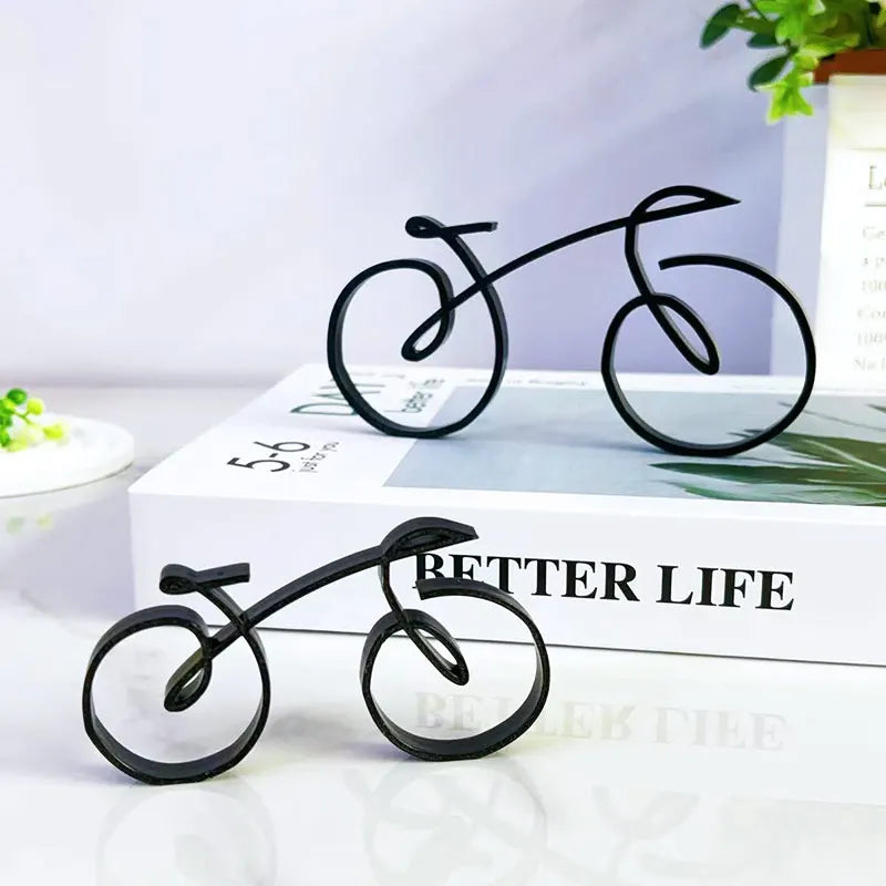 Acrylic plastic Minimalistic Bicycle Sculpture Wire Frame Style Bike Decoration Home Stylish Bicycle Art Durable Bike Wall Decor