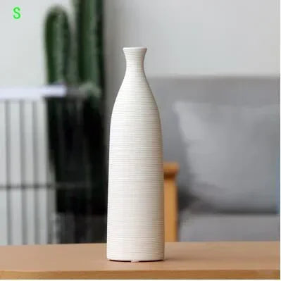 Simple Modern Black White Ceramic Vase Accessories Crafts Home Livingroom Table Figurines Decoration Office Furnishing Ornaments