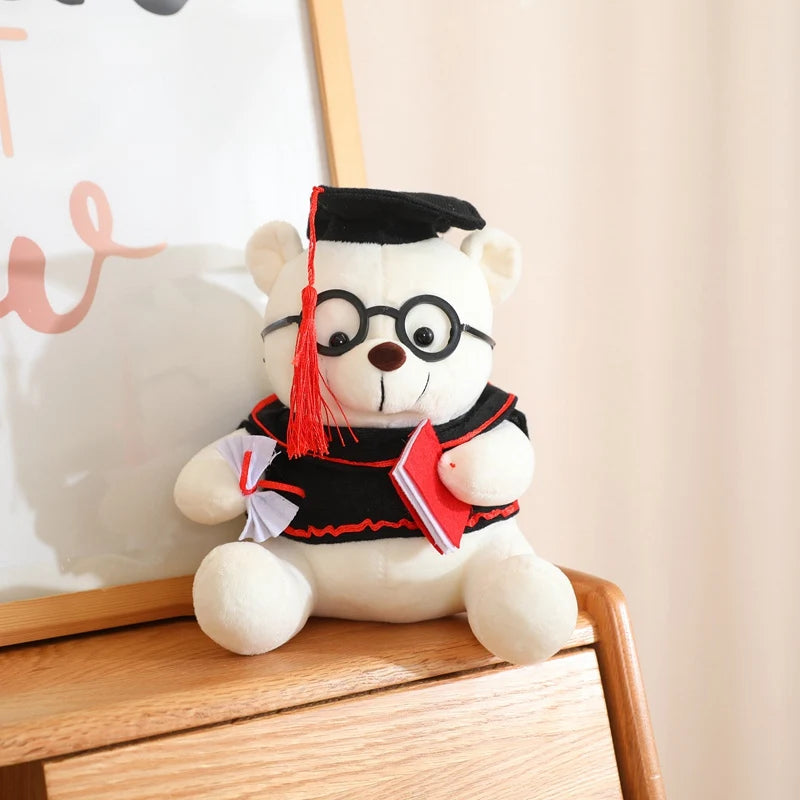 1pc 18/23cm Cute Dr. Bear Plush Toy Stuffed Soft Kawaii Teddy bear Animal Dolls Graduation Gifts for Kids Children Girls