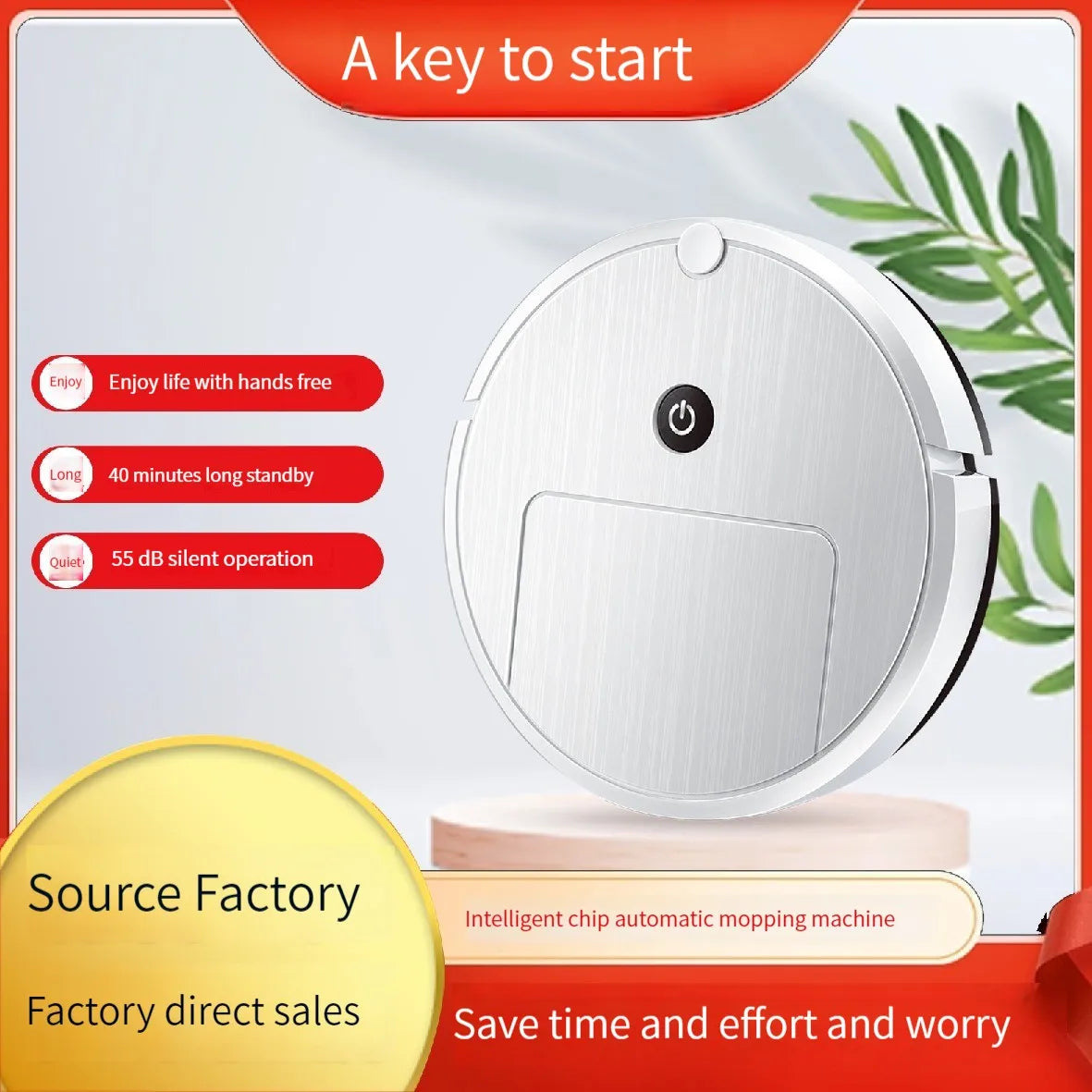 Household Electric Automatic Cleaning Dust Collector Mopping Robot Vacuum Cleaner