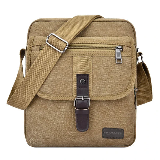 Men's Travel Bag Canvas Casual Shoulder Crossbody Bags Hight Qualtiy Outdoor Bags Men Wearable Retro Zipper Sling Bag