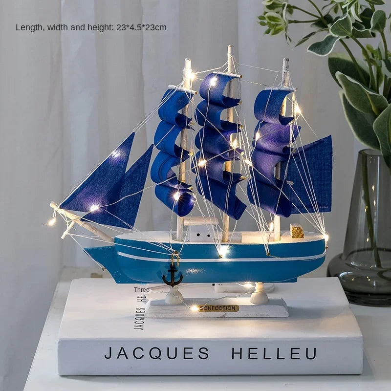 New Wooden Sailboat Model Office Living Room Decoration Crafts Nautical Decoration Creative Model Home Decoration Birthday Gift