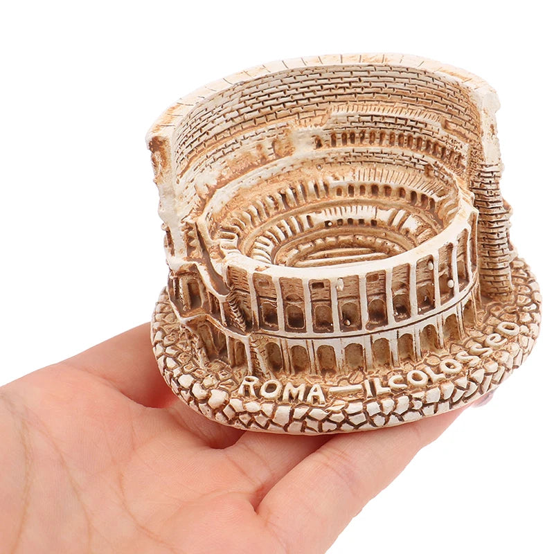 Simulation Ancient Rome Colosseum Resin Mini Statue Sand Table Building Desktop Decoration Classical Architecture Sculpture