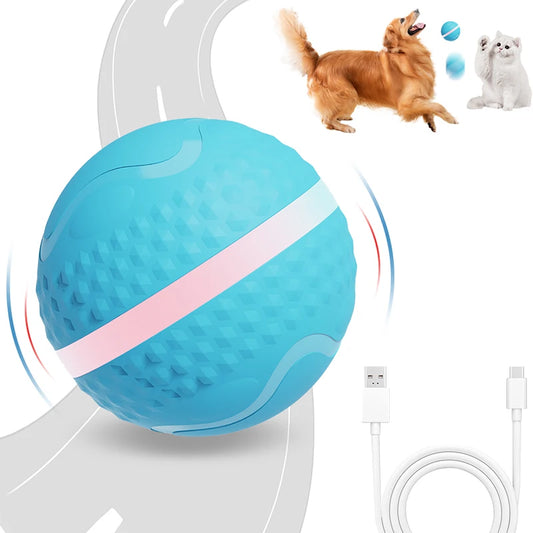 Rechargeable Interactive Dog Ball Electric Pet Toy Ball Cat Dog Chew Training Ball Smart Moving Bouncing Rolling Magic Ball