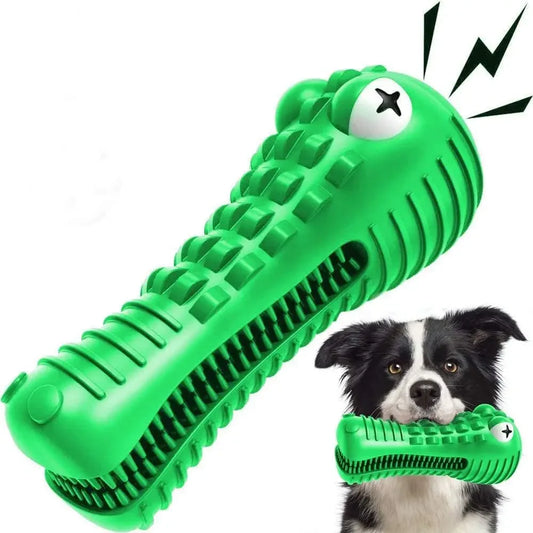 Dog Squeaky Toys Crocodile Shape Interactive  Puppy TPR Tooth Cleaning  Pet Teeth Chewing  Durable Rubber  for Dogs