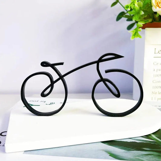 Acrylic plastic Minimalistic Bicycle Sculpture Wire Frame Style Bike Decoration Home Stylish Bicycle Art Durable Bike Wall Decor