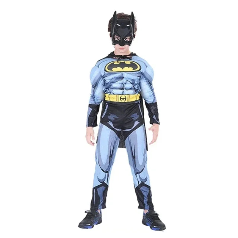 Halloween Superhero Costume Kids Muscle Bodysuit Cosplay Costume for Holiday Birthday Gifts Children Bodysuit Shield Hammer