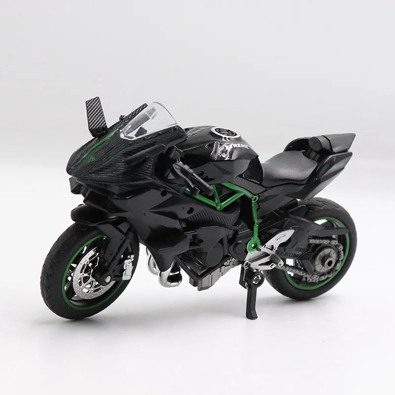 1:18 Ninja hx816 H2R Diecast Motorcycle Model Workable Shork-Absorber Toy For Children Gifts Toy Decoration