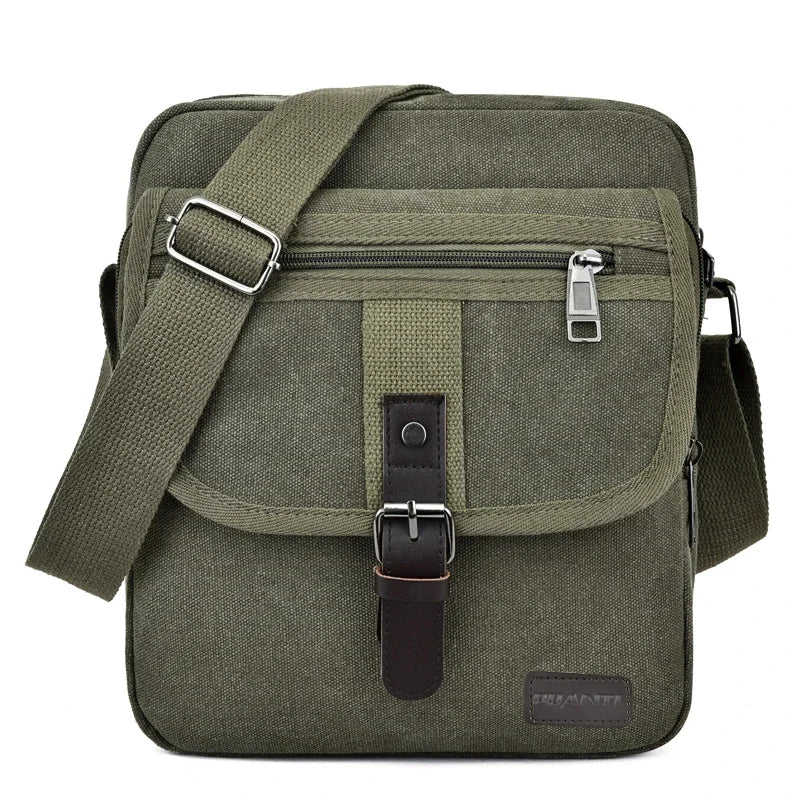 Men's Travel Bag Canvas Casual Shoulder Crossbody Bags Hight Qualtiy Outdoor Bags Men Wearable Retro Zipper Sling Bag