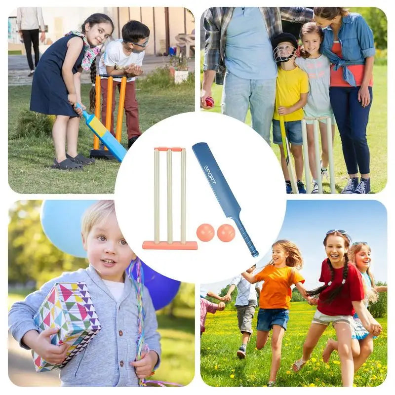 Hockey Stick Toy Garden Playing Sports Cricket Bat With Ball Racket Fun Toys Outdoor Stumps Beach Sports Set For Kids