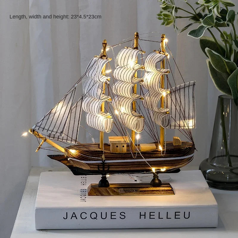 New Wooden Sailboat Model Office Living Room Decoration Crafts Nautical Decoration Creative Model Home Decoration Birthday Gift