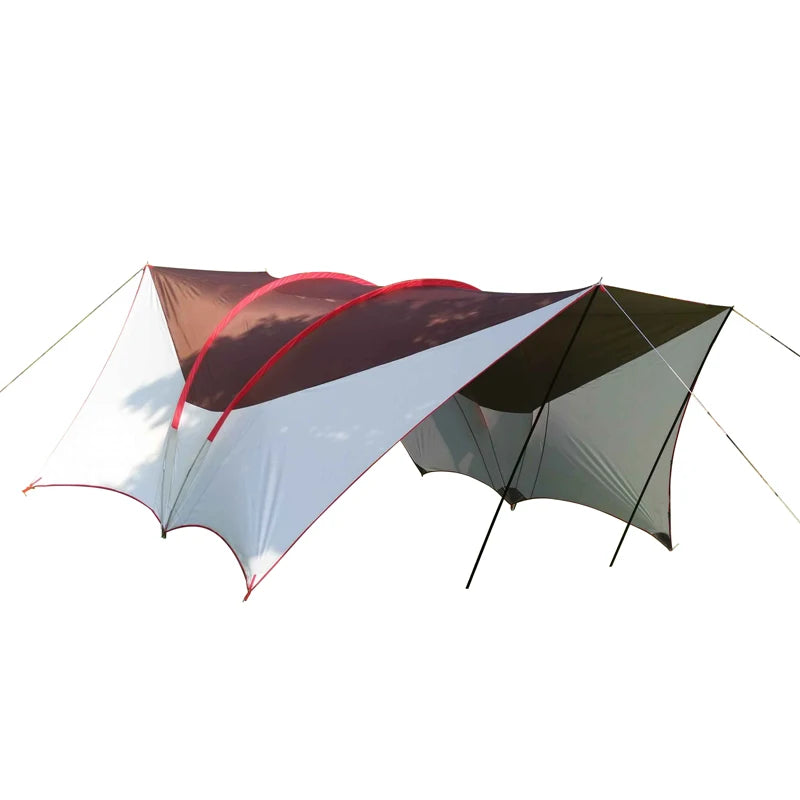 Double Frame Rods Outdoor Sunshade Awning, Anti-Ultraviolet, Super Large, Habi Military Tent, Canopy Beach, Living Room Cooking